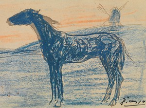 Pablo Picasso, The Horse, 1901, crayon and ink on paper. Collection of Mr. and Mrs. Paul Mellon, 85.795