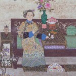 Empress Dowager Cixi Taking Snuff, hanging scroll detail, from The Palace Museum