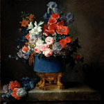 Anne Vallayer-Coster (French, 1744–1818) Bouquet of Flowers in a Blue Porcelain Vase, 1777 Oil on canvas
