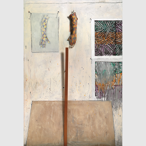Jasper Johns (American, born 1930) In the Studio 1982 Encaustic and collage on canvas with objects Collection of the artist