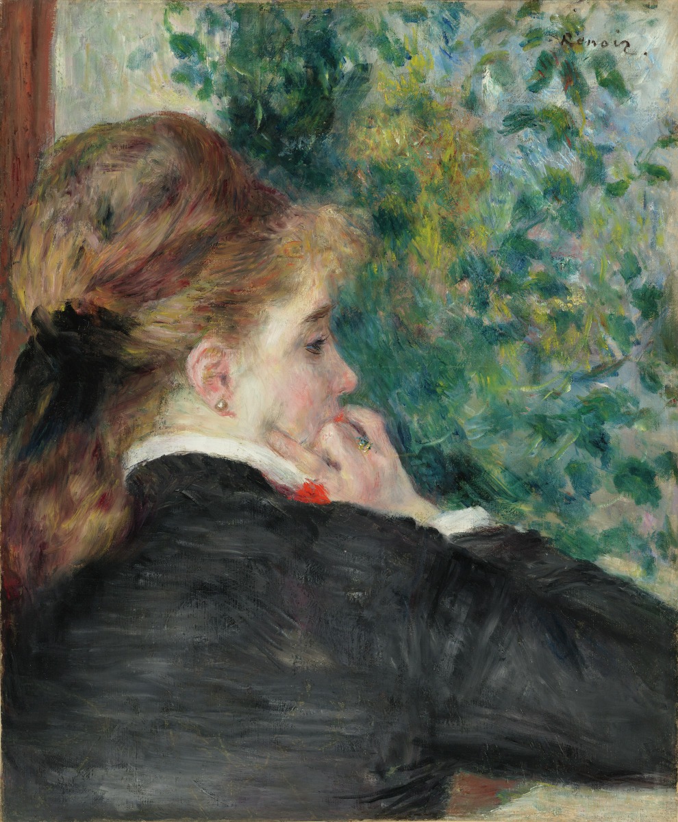 Pensive (La Songeuse), 1875, Pierre Auguste Renoir (French, 1841–1919), oil on paper on canvas. Virginia Museum of Fine Arts, Collection of Mr. and Mrs. Paul Mellon