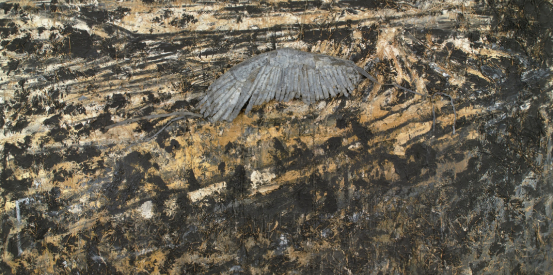 Landscape with Wing (detail), 1981, Anselm Kiefer (German, born 1945), oil, straw, lead on canvas. Virginia Museum of Fine Arts, Gift of the Sydney and Frances Lewis Foundation. © Anselm Kiefer