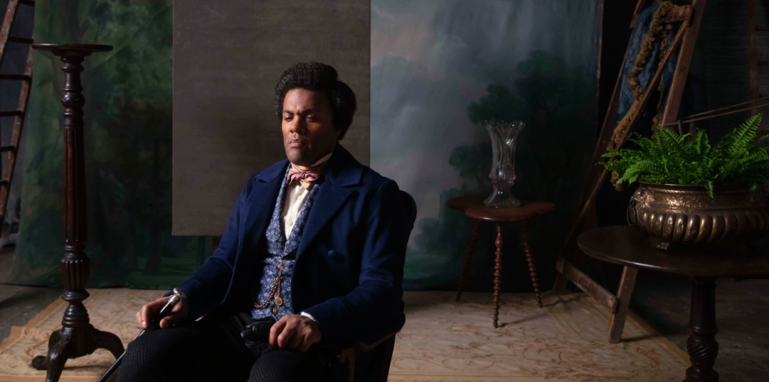 J. P. Ball Studio 1867, Douglass (Lessons of the Hour) (detail), 2019, Isaac Julien (British, born 1960), photograph on gloss inkjet paper mounted on aluminum, 22 ½ x 29 7/8 in. © the artist. Courtesy the artist and Victoria Miro.