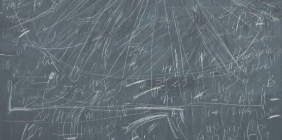 Synopsis of a Battle (detail),1968, Cy Twombly (American, 1928–2011), commercial oil-based paint and wax crayon on canvas. Virginia Museum of Fine Arts, Gift of Sydney and Frances Lewis.