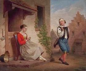 Edmonds,Courtship in New Amsterdam, 1850, Antebellum Gallery.