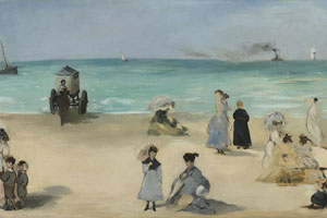 On the Beach, Boulogne-sur-Mer, 1868, Edouard Manet (French), oil on canvas. Collection of Mr. and Mrs. Paul Mellon