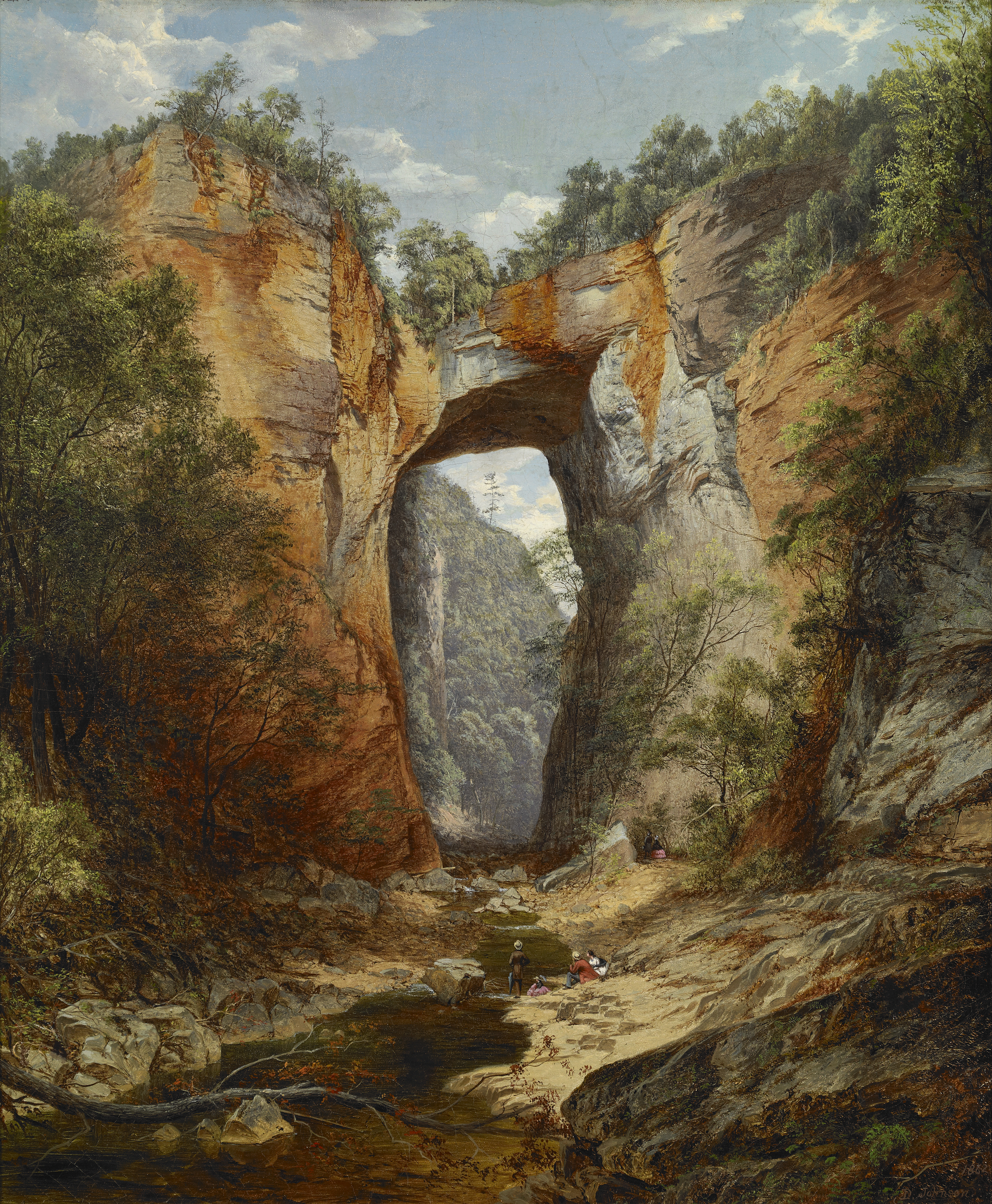 Natural Bridge, Virginia, 1860, David Johnson (American, 1827–1908), oil on canvas. Private Collection.