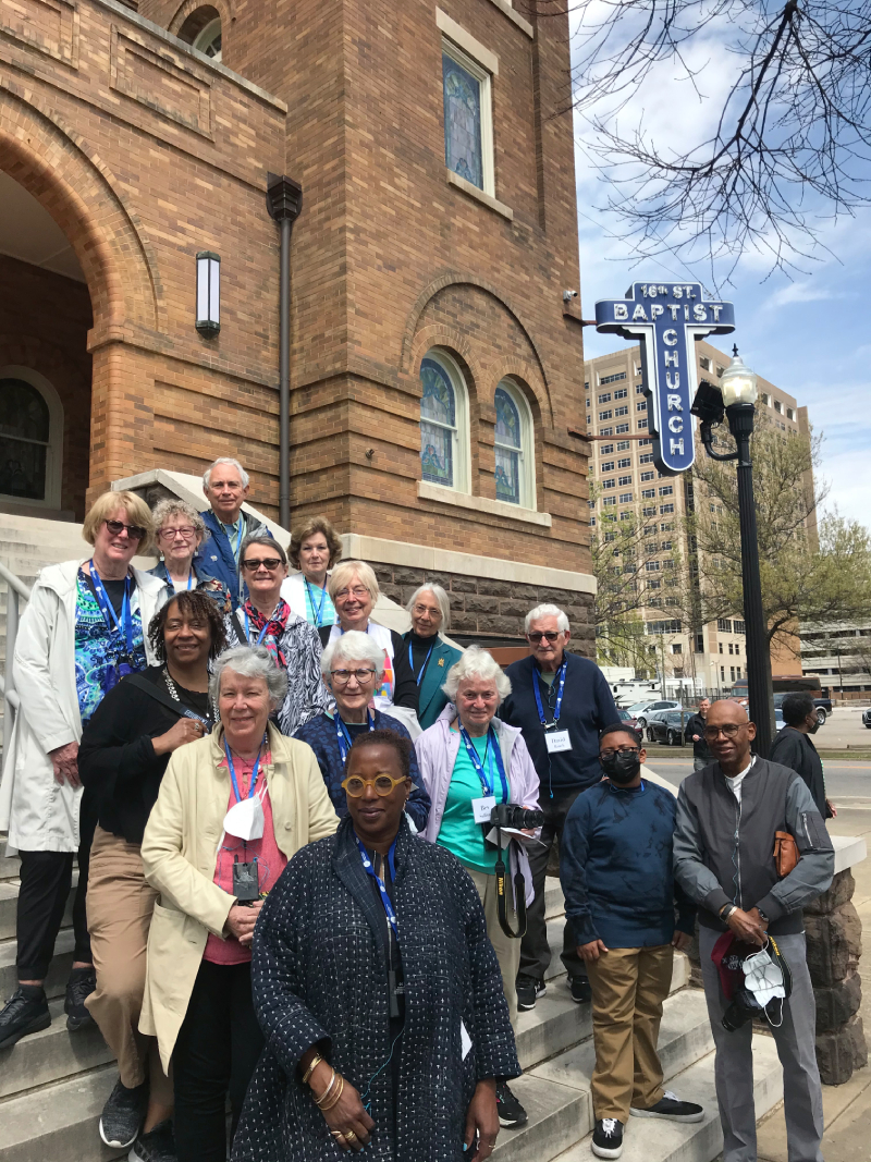 On the front steps of 16th Street Baptist Church (Photo: Sinéad Walshe)