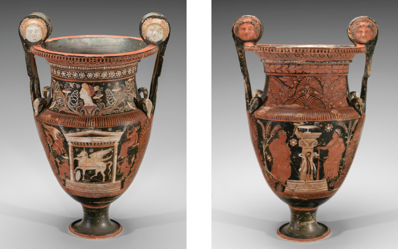 Red-Figured Volute Krater, late 3rd century BC, Greek (South Italian, Apulian), terracotta. Virginia Museum of Fine Arts, Adolph D. and Wilkins C. Williams Fund