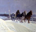 VMFA "George The Hitch Team (Horses in the Snow)," painting by George Luks