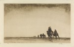 James McBey, "Dawn. The Camel Patrol Setting Out," 1919, etching