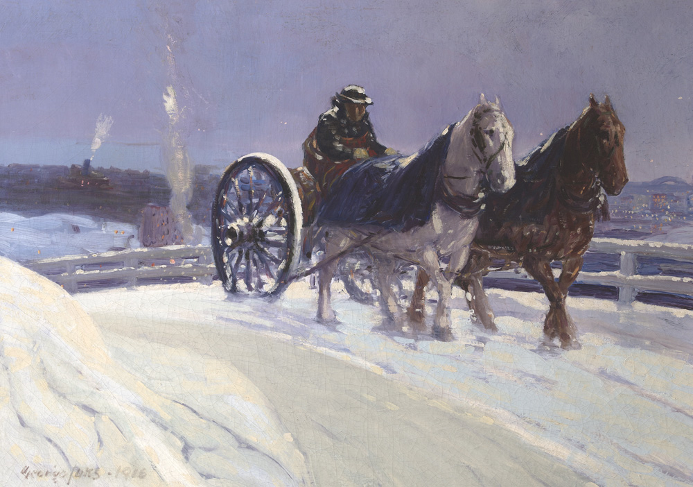 The Hitch Team (Horses in the Snow)