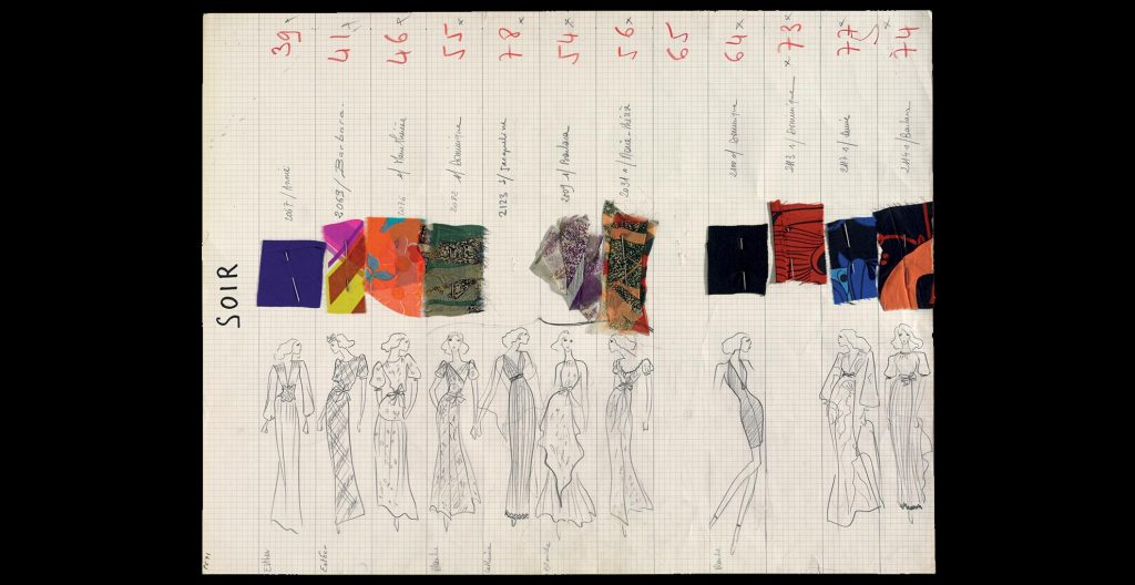 "SOIR" collection board. © Fondation Pierre Bergé - Yves Saint Laurent