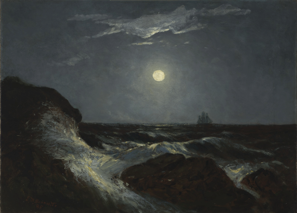 Moonlight Marine, 1885, Edward Bannister (American, 1828-1901), oil on canvas, J. Harwood and Louise B. Cochrane Fund for American Art