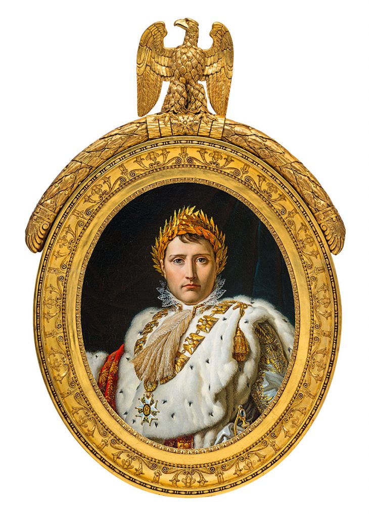 Bust-Length Portrait of Napoleon in Ceremonial Robes, ca. 1805–14, Workshop of Baron François‐Pascal‐Simon Gérard, oil on canvas. Montreal Museum of Fine Arts, Ben Weider Collection. Photo MMFA, Christine Guest