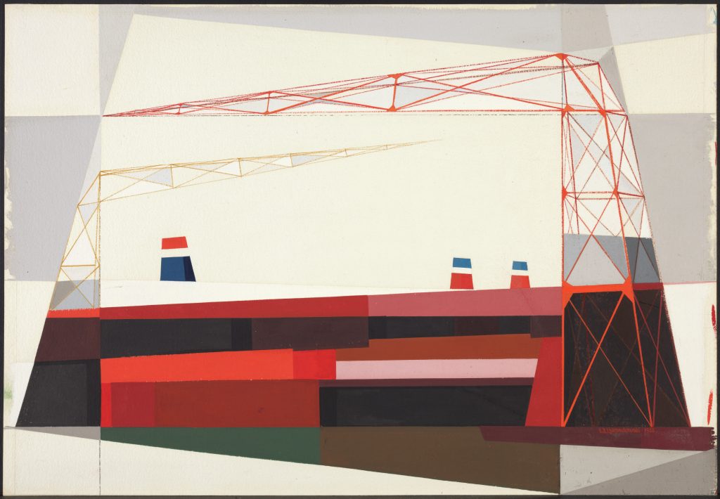 Drydock and Repair, 20th century, Edmund D. Lewandowski (American, 1914–1998), casein on paperboard. John Barton Payne Fund, 58.20