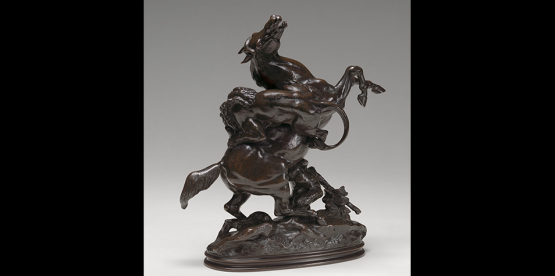 Horse Surprised by a Lion, 1850, Antoine-Louis Barye (French, 1796-1875), bronze. Virginia Museum of Fine Arts, Gift of Mrs. Nelson L. St. Clair Jr.