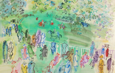 Ascot (detail), 1930s, Raoul Dufy (French, 1877–1953), transparent and opaque watercolor with graphite on wove paper. Collection of Mr. and Mrs. Paul Mellon, 85.764