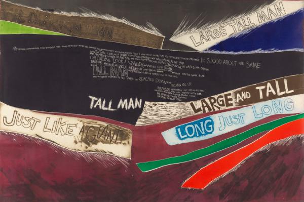 Things My Father Told Me, Tall Man II, 1977, Benjamin Wigfall (American, 1930-2017), intaglio on wove paper, 27 9/16 × 39 1/4 in. Virginia Museum of Fine Arts, Arthur and Margaret Glasgow Endowment