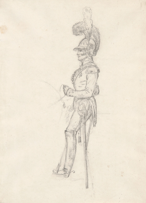 Carabinier-à-Cheval, ca. 1810, Carle Vernet (French, 1758–1836), graphite on wove paper. Gift of Mr. and Mrs. Milton Ritzenberg, 97.204