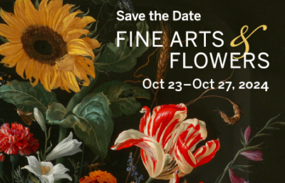 Fine Arts & Flowers save the date banner