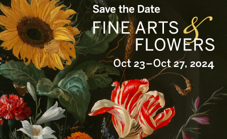 Fine Arts & Flowers save the date banner