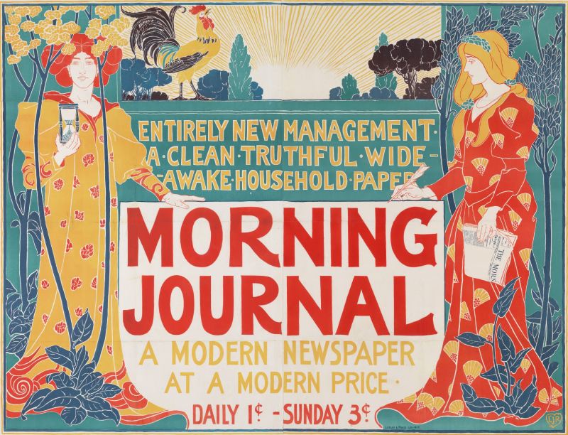 Morning Journal, 1895, Louis John Rhead, (British, 1857–1926), lithograph. Arthur and Margaret Glasgow Fund and Sydney and Frances Lewis Endowment Fund, 90.92