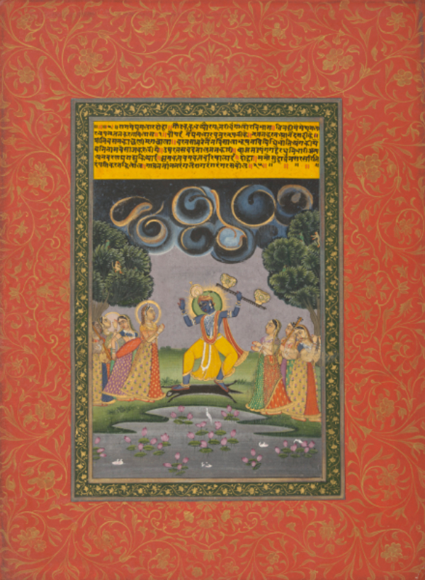 Page 25 from a Ragamala Series: Megha Malar Raga, Rajasthan, Jaipur, ca. 1800–1810, opaque watercolor and gold on paper. Collection of Drs. Shantaram and Sunita Talegaonkar, L2022.10.25