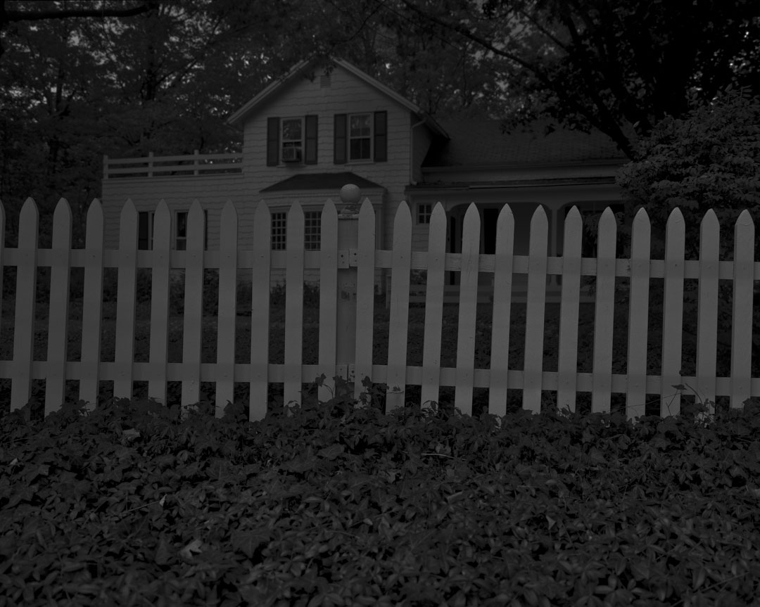 Untitled #1 (Picket Fence and Farmhouse), 2017, Dawoud Bey (American, born 1953), gelatin silver print, 48 x 59 in. Rennie Collection, Vancouver. Image © Dawoud Bey