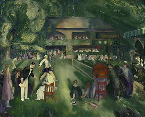 George Wesley Bellows (1882-1925), Tennis at Newport, 1920, oil on canvas, 43 x 53 ins. © Virginia Museum of Fine Arts