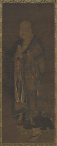 Standing Arhat, early 14th century, Japanese, Kamakura period (1185–1333), hanging scroll; ink, color and gold on silk, Gift of Albert P. Hinckley Jr., 72.26