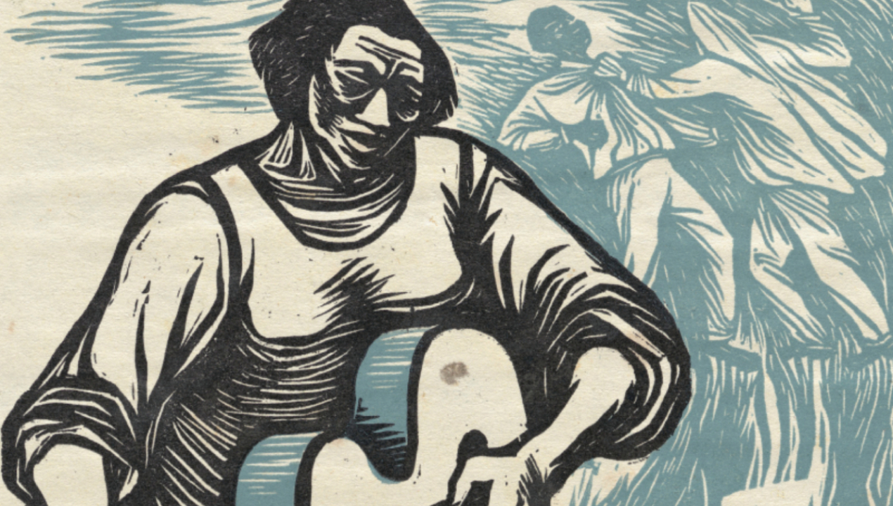 I Have Given the World My Songs (detail), 1947, Elizabeth Catlett (American, 1915–2012), linoleum cut. Loaned by Margaret N. and John D. Gottwald 2022 Mora-Catlett Family / Licensed by VAGA at Artists Rights Society (ARS), NY