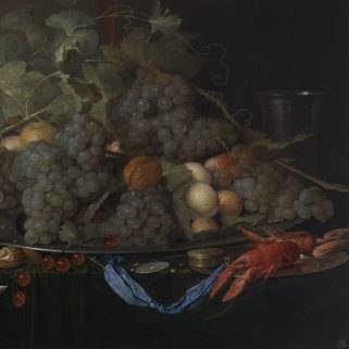 <p>Leave ancient Greece, go through Tapestry Hall, and enter the European Galleries. Be sure to bring your appetite! This artist’s still life includes lots of organic fruits and shapes. What familiar fruits do you see?</p>
