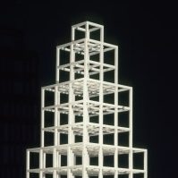 <p>Mid to Late 20th Century Galleries, Level 2</p>
<p>Each layer of this monumental sculpture is made through repetition of the cube seen in the top layer. The second layer has 8 cubes, and the third has 27. Can you guess how many the 6th layer has? If you were to build an additional seventh layer, how many cubes would you need? </p>

